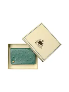 Hidesign Women Green Leather Card Holder