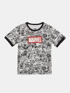 The Souled Store Boys Printed Monochrome Marvel Pure Cotton T-shirt