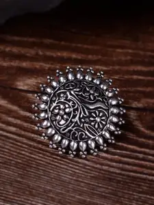 Saraf RS Jewellery Oxidised Circular Shaped Adjustable Finger Ring