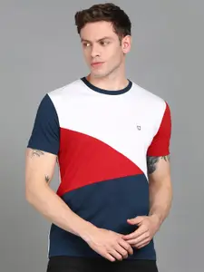 Urbano Fashion Men Colourblocked Slim Fit Cotton T-shirt