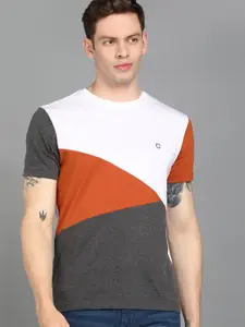Urbano Fashion Men Colourblocked Slim Fit Cotton T-shirt
