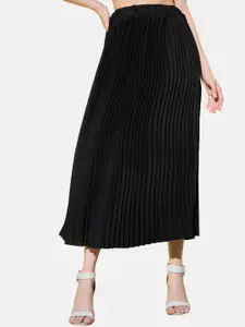 BUY NEW TREND Women Pleated Flared Maxi Skirt