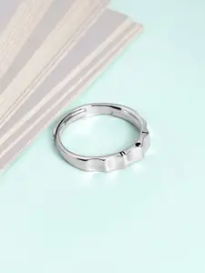 Zavya Sterling Silver Rhodium-Plated Adjustable Finger Ring