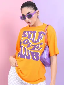Tokyo Talkies Typography Printed Oversized T-shirt
