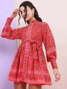 Tokyo Talkies Floral Fit And Flared Dress