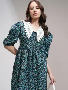 Tokyo Talkies Puff Sleeves Floral Mini Dress