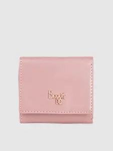 Baggit Women Pink Textured Three Fold Wallet