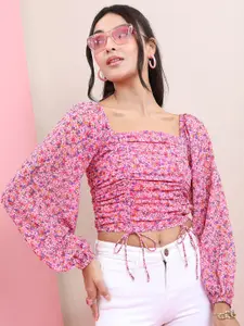 Tokyo Talkies Floral Printed Crop Top
