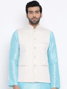 NAMASKAR Men Printed Woven Nehru Jacket