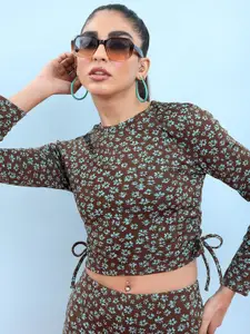 Tokyo Talkies Floral Print Crop Top