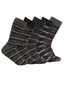 VINENZIA Men Pack Of 5 Striped Calf Length Socks