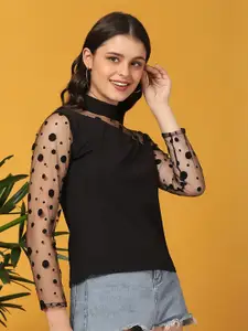 BUY NEW TREND High Neck Lace Top
