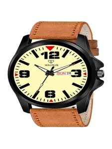 Walrus Men Brass Dial & Straps Analogue Leather Watch WWTM-MVRK-VI-011602