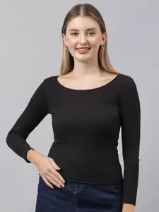 COLOR CAPITAL Round Neck Fitted Top