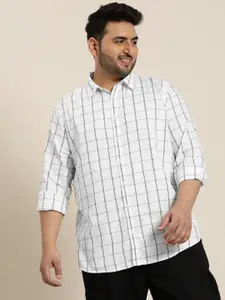 Sztori Plus Size Checked Pure Cotton Casual Shirt