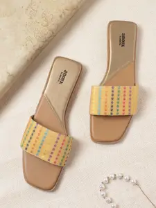 Anouk Women Woven Design Open Toe Flats