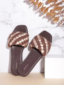 CORSICA Women Basketweave Open Toe Flats