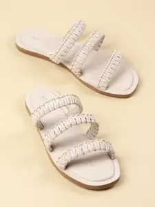 CORSICA Women Woven Design Open Toe Flats