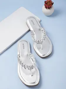 CORSICA Women Woven Design Open Toe Flats