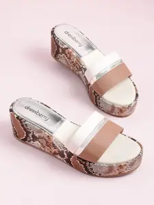 DressBerry Snake Skin Print Platform Sandals
