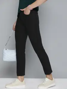 HERE&NOW Women Straight Fit Stretchable Mid-Rise Jeans
