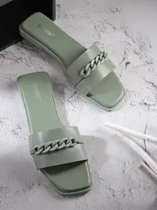 The Roadster Lifestyle Co. Women Chain Detail Open Toe Flats