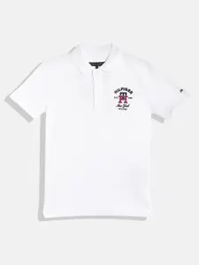 Tommy Hilfiger Boys Pure Cotton Brand Logo Detail Polo Collar T-shirt
