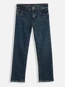 Tommy Hilfiger Boys Straight Fit Mid-Rise Light Fade Stretchable Jeans