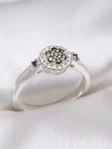 HIFLYER JEWELS Women Silver-Toned Stone -Studded Finger Ring