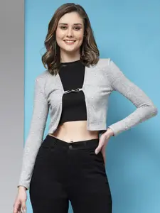 KASSUALLY Women Cotton Crop Front Open Shrug