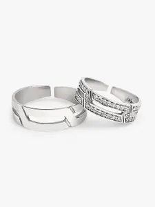 March by FableStreet Set Of 2 Sterling Silver Soulmate Couple Rings