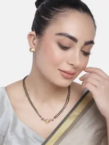 Estele Gold Plated CZ Ravishing Flower Designer Mangalsutra Necklace Set