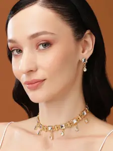 Estele Gold Plated Fascinating Kundan Necklace Set