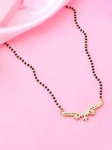 Estele Gold Plated Floral Designer Mangalsutra Necklace Set