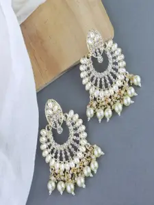 I Jewels Gold Plated Contemporary Chandbalis Earrings