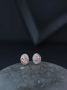 I Jewels Rose Gold-Plated Contemporary Studs Earrings