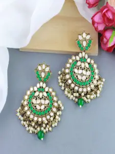 I Jewels Gold-Plated Contemporary Chandbalis Earrings