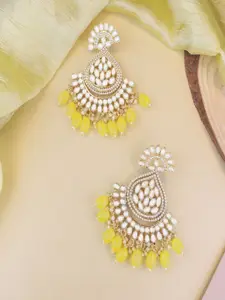 I Jewels Gold-Plated Contemporary Chandbalis Earrings