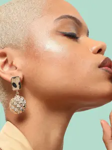 SOHI Gold-Plated Geometric Drop Earrings