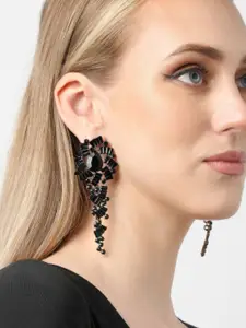 SOHI Gold-Plated Party Designer Stone Drop Earrings