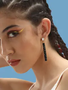 SOHI Gold-Plated Designer Stone Drop Earrings