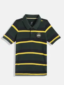 Allen Solly Junior Boys Striped Pure Cotton Polo Collar T-shirt