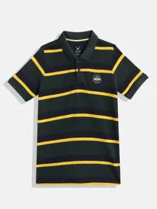 Allen Solly Junior Boys Striped Pure Cotton Polo Collar T-shirt