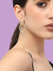 SOHI Gold-Plated Contemporary Chandbalis Earrings