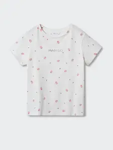 Mango Kids Girls Lady Bug Print Sustainable Pure Cotton T-shirt