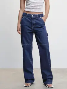 MANGO Women Cargo Style Straight Jeans