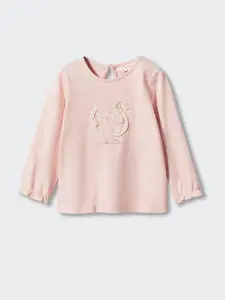 Mango Kids Girls Lace Insert Detail Pure Cotton Sustainable Top
