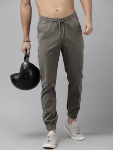 The Roadster Life Co. Men Mid-Rise Joggers Trousers With Drawstring Closure
