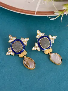 Silvermerc Designs Gold Plated Contemporary Drop Earrings