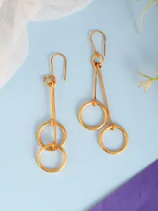 Silvermerc Designs Gold Plated Contemporary Drop Earrings